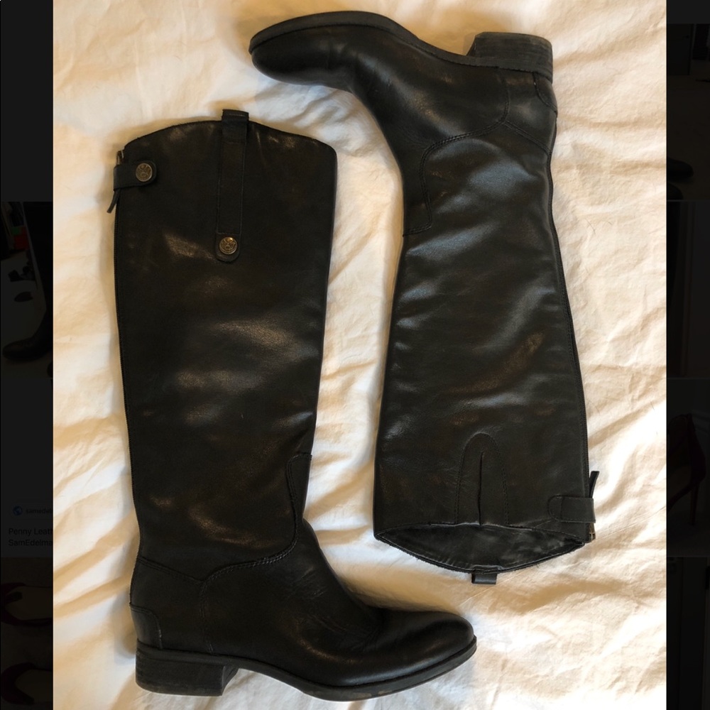 San Edelman Penny Leather Riding Boots Sz 8